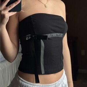 Forever 21 Black Strapless Crop Top
